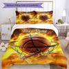 3PC Custom Name Basketball Hoop" Bedding Set Duvet Cover Closure Includes 1 Duvet Cover & 2 Pillowcases for Bedroom