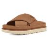Goldenstar Cross Slide Double Layer Leather Comfortable Fashion Sandals Women Sandals Chestnut 1137910-CHE