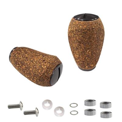 VISPREA Для Shimano Daiwa Пробковая Деревянная Ручка Ручка Мощности Ручка Катушки для Приманки Запасная Часть Ручки Рыболовной Катушки Винт с Подшипником YU324 (черный)