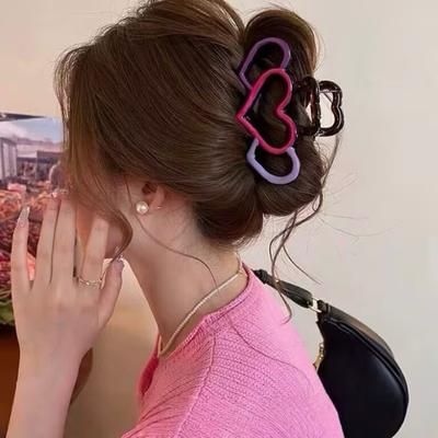 Зажим для волос с дизайном полый сердечник и когтем, сильный зажим для волос, заколка для волос, женская укладка волос