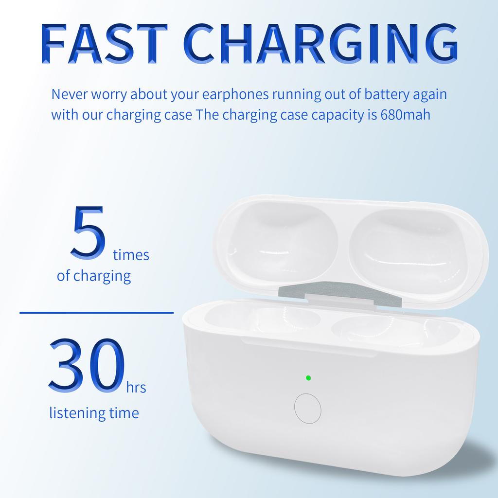 Для AirPods Pro 2/AirPods Pro 680 мАч Зарядный бокс Наушник Беспроводной зарядный чехол, 8-контактный интерфейс
