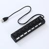 Independent 7-port USB 2.0 1/7 Splitter High-speed Expansion Hub Plug And Socket