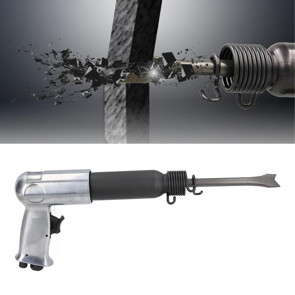 Pneumatic Hammer 2200BPM 92mm Piston Stroke 1/4in PT Inlet  Hammer Piece Chisel Set