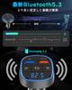 TOZATT FM Transmitter, Bluetooth 5.3, QC3.0 Rapid Charging, Hands-free Calling, English Voice Presentation Sound,