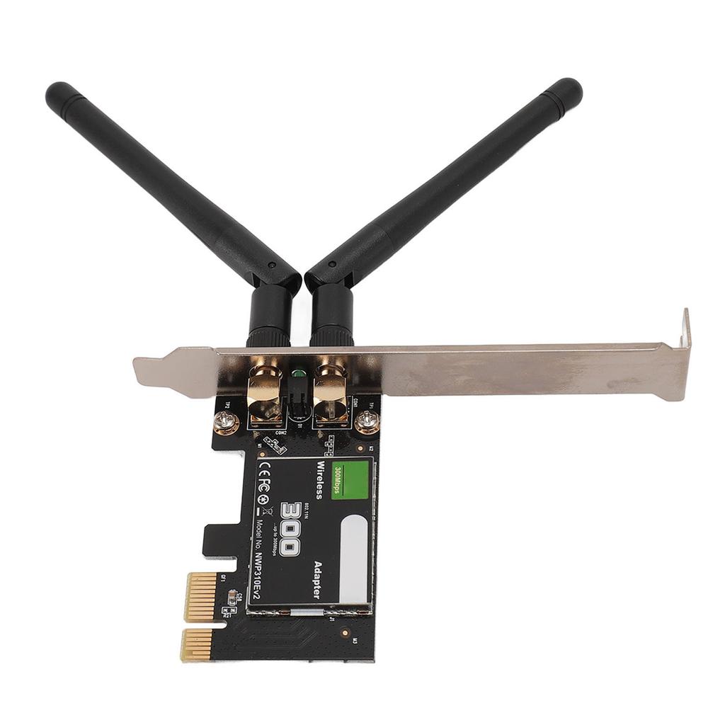 Беспроводной PCIE WiFi адаптер 300 Мбит/с 2,4 ГГц Высокопроизводительная сетевая карта для компьютера с 2 антеннами для WINS 7 8 10 11