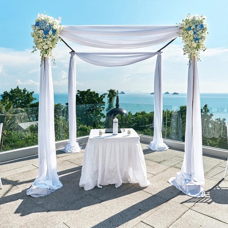 1pc/2pcs 70*550cm Elastic Chiffon Arch Drapery For Wedding Decoration Stage Background Cloth Gauze