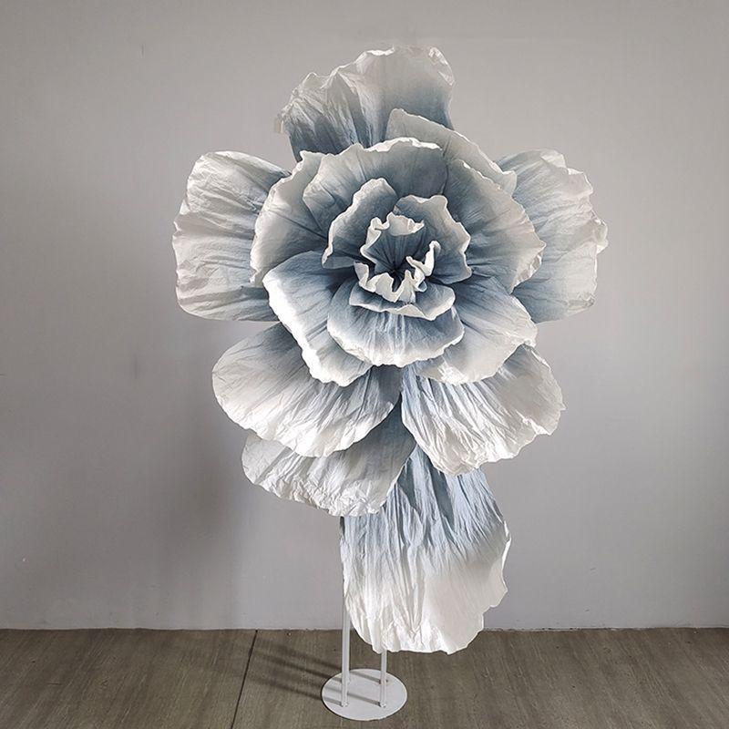 Большое свадебное бумажное цветочное украшение - Плиссированные пластиковые цветы для фона отеля, Гигантские бумажные цветы для фотосессии, Готовое изделие