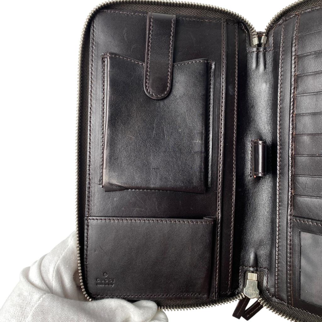 Used GUCCIPurse Brown Leather Mens