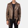 Стильная популярная мотоциклетная мужская кожаная куртка из натуральной овечьей кожи ручной работы