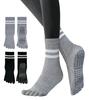 GOKEI Yoga Supervised by a Pilates Grip Long Moderate Socks for Air Conditioning Sweat Hot Light Gray Black Women's Socks, Instructor, Non-Slip,
