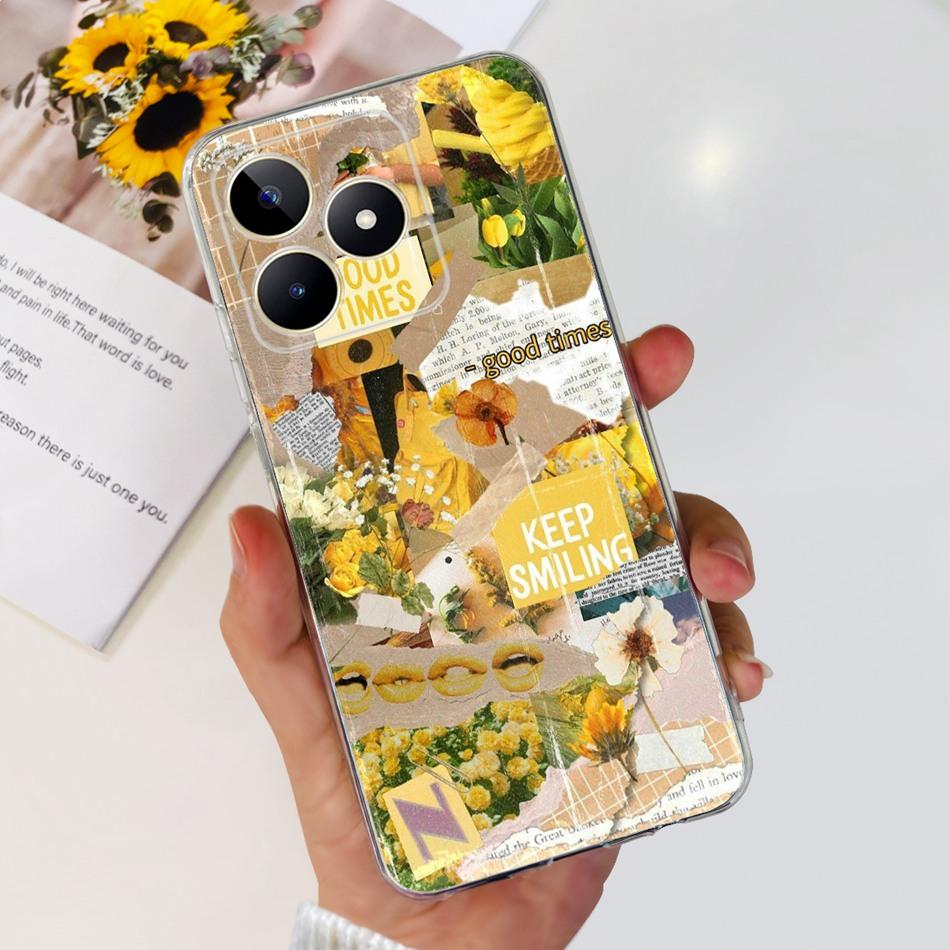 Чехол для телефона Realme Note 50 Realme Note50 4G RMX3834 2024 Модный Крутой Расписной Мягкий Силиконовый ТПУ Чехлы