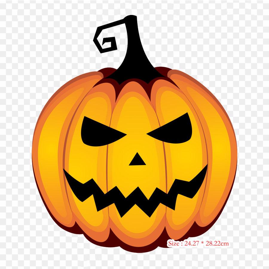 Halloween Scene Halloween Jack O' Lantern Iron On Heat Transfer Printing Vinyl Patches Sticker for Clothes DIY Appliques Washable Patches