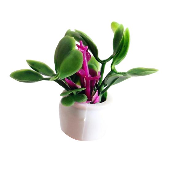 Мини-модель растения Масштаб 1/12 Домики для кукол Растения Реалистичные Микропластиковые горшки для домиков кукол Садовые аксессуары Сказочный сад Декор патио Миниатюрный