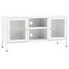 TV Stand White 105 x 35 x 52 cm Steel and Glass