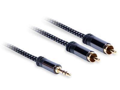 Кабель Jack 3,5 мм - 2xRCA (м) стерео, Длина: 1,5м AQ Premium , Качество звука