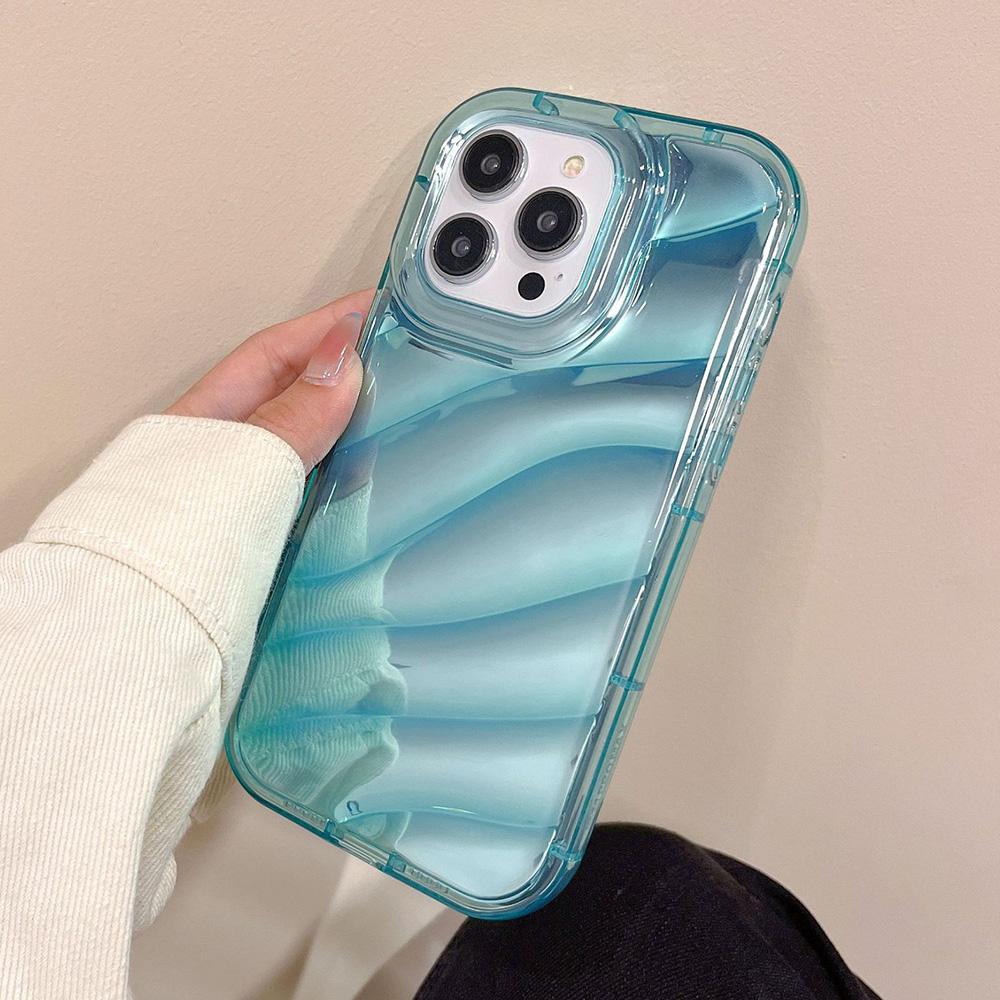 Mobile Phone Cases for iPhone 11 13 XR 16 Pro Max 12 14 Pro Max Case iPhone 16 7 Plus 8 Plus XS Max 6 15 Plus Laser Wave Pattern Anti-drop Waterproof