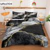 Мраморный пододеяльник Черное мраморное постельное белье Черное белое золото Абстрактная мраморная текстура Полиэстеровый пододеяльник Двуспальный размер Queen King Size