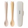 Bellable Baby Food Baby Food Feeding Spoon (2 Types) + Case Set, Mustard, Beige (spoon), 1 Set, Korean Popular Tableware