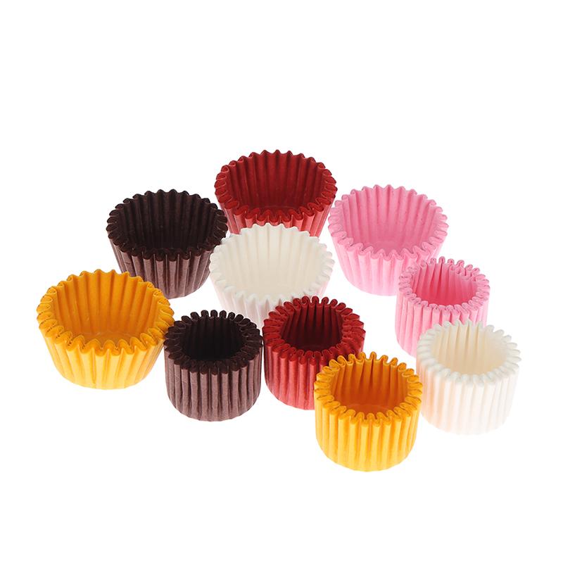 1000 шт мини-шоколадный бумажный вкладыш для выпечки кексов, кексов, однотонный чехол