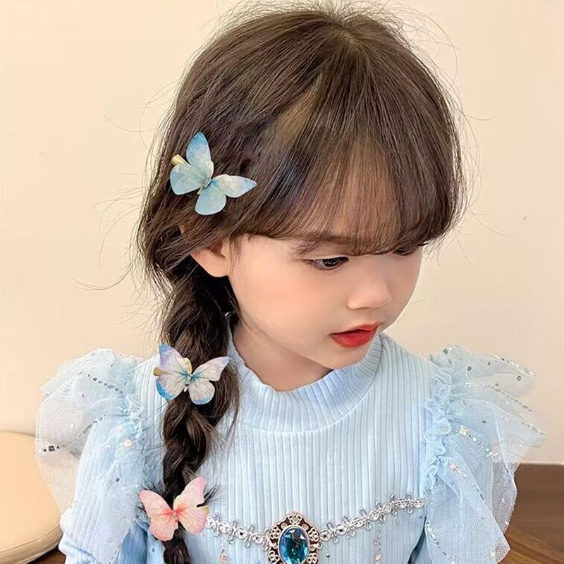 Children's Cute Butterfly Hairpins Sweet Colorful Hair Clips Headwear Korean Rhinestone Barrettes for Baby Girl Hair Accessories