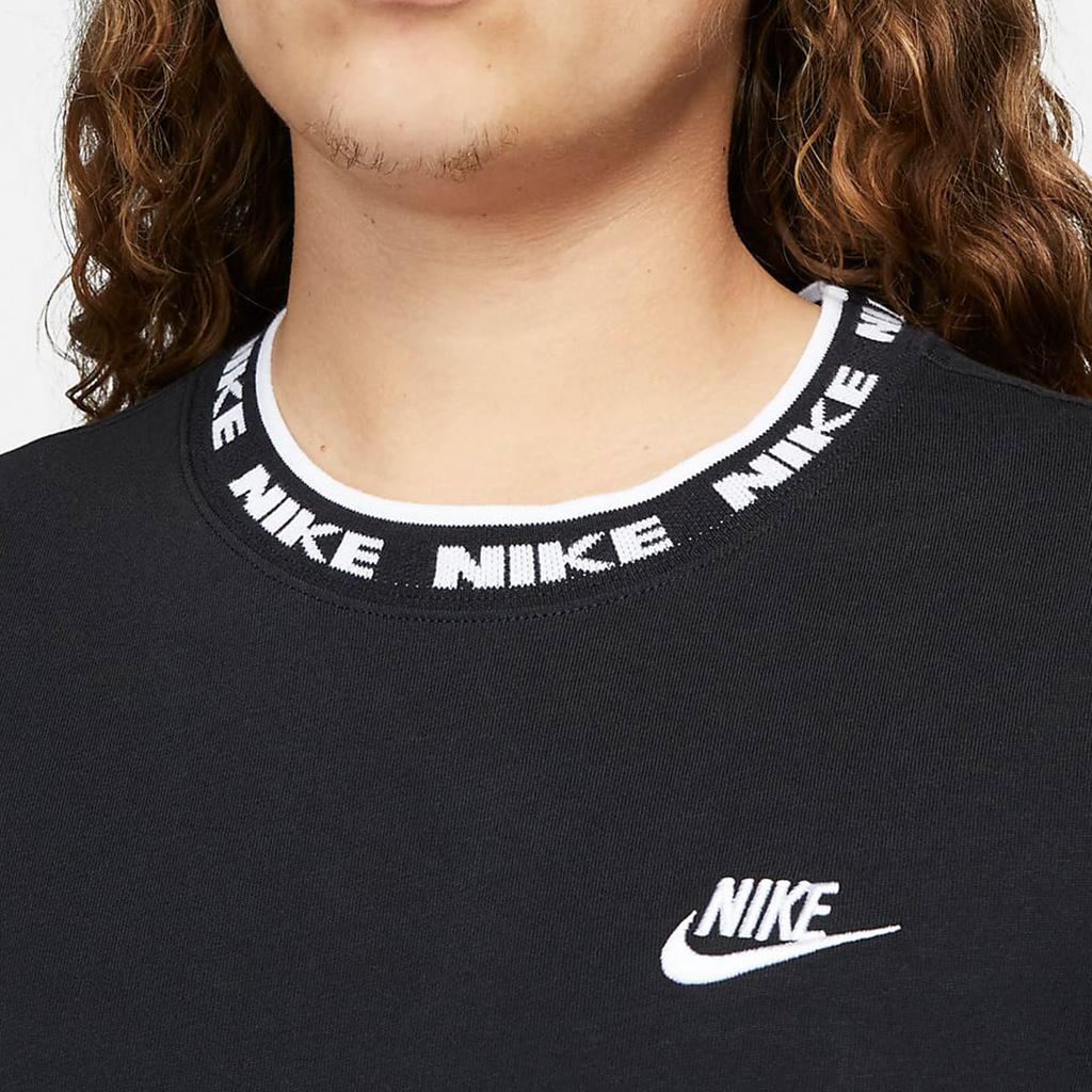 Nike Клубный логотип с принтом, винтажная спортивная повседневная дышащая футболка с круглым вырезом и коротким рукавом, мужские топы, черные FB7310-010