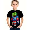 Мальчиковая футболка с 3D-принтом - Повседневный летний топ с коротким рукавом, дышащая детская спортивная футболка с круглым вырезом