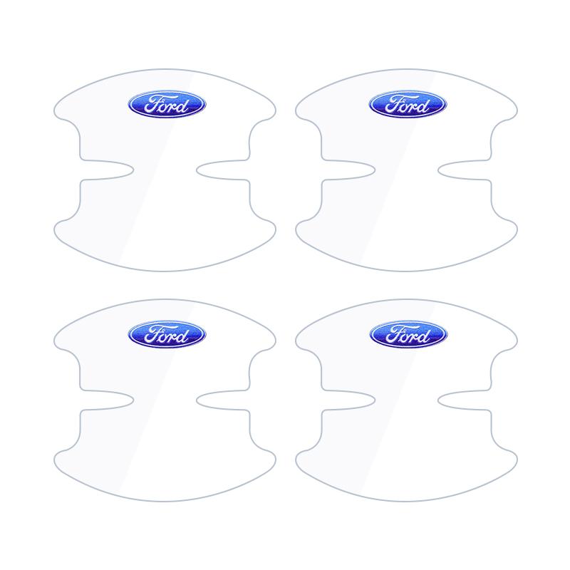 ZOZU8 4/8 PCS Car Door Handle Cup Protector Stickers Protection Film Accessories Ford Focus Fiesta Ranger Mondeo S-MAX Kuga Mustang