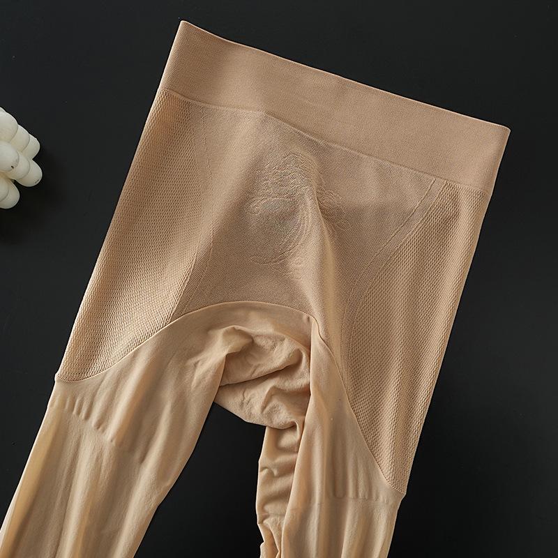 Бесшовные колготки Yuanbao с высокой талией 360° — женские, с защитой от зацепов, телесного цвета, весна и осень.