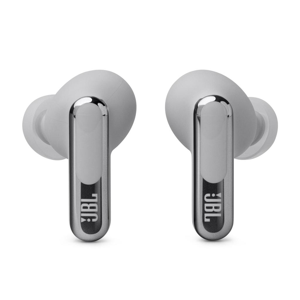 Беспроводные наушники JBL Live Beam 3 Совместимость с LDAC Hi-Res Мультиточечное подключение Гибридное шумоподавление Водонепроницаемость IP55 Беспроводная зарядка Серебристый JBLIVEBEAM3SIL