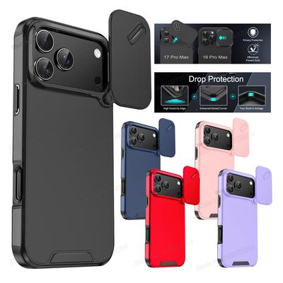Защитная крышка для камеры-слайдера для iPhone 17 16 Pro Max Противоударный бронированный чехол для телефона для iPhone 11 12 13 14 15 Pro Max Plus 16e Чехлы