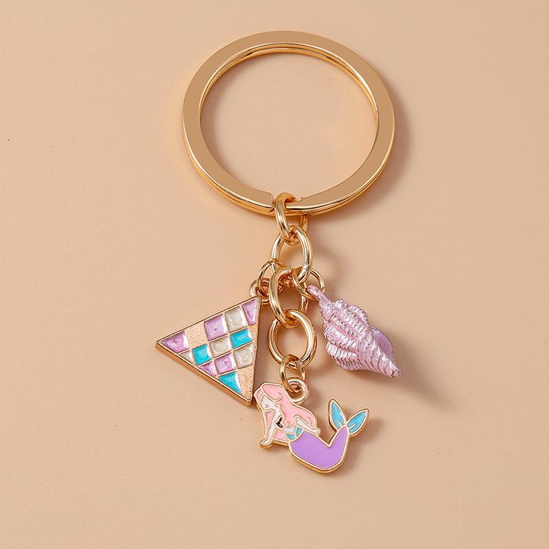 Cute Enamel Whale Keychain Marine Life Key Ring Pendant for Women Girl Handbag Decor DIY Handmade Jewelry Gift