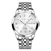 Мужские аналоговые кварцевые часы PINDOWS с отображением дня недели и даты, ремешок из нержавеющей стали, водостойкие для повседневного использования