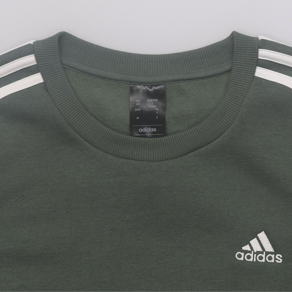 adidas FW24 Полосатая повседневная флисовая толстовка с круглым вырезом и длинным рукавом Женская толстовка Окисленно-зеленая белая HM1930