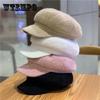 New Chenille Octagonal Cap Cap Women's Autumn and Winter Hat Warm Women's Solid Color Pumpkin Beret
