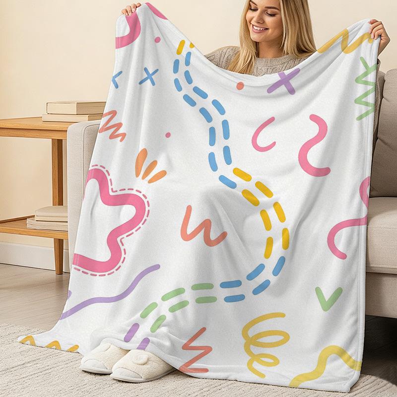Postpartum Warm Flannel Blanket Non-Pilling Soft Plush, All-Season Home Lounge Blanket for Halloween, Christmas