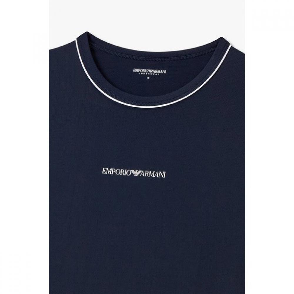 Emporio Armani Мужская эластичная футболка с круглым вырезом для отдыха 0816134040