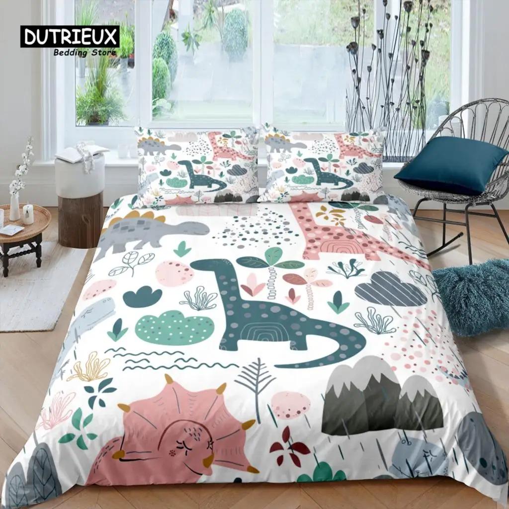 Home Living Luxury 3D Dinosaur Bedding Set Duvet Cover Set Pillowcase Kids Bedding Set Queen and King EUUSAUUK Size