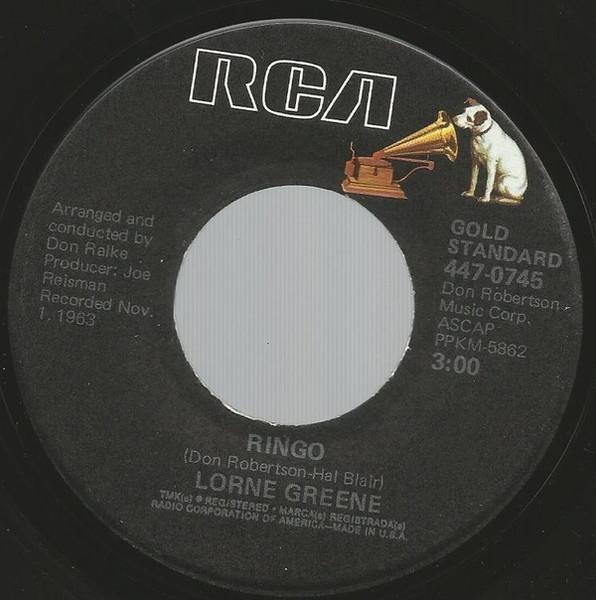 7-дюймовая пластинка LORNE GREENE - Ringo 4470745 RCA Victor США ObiPop Б/у