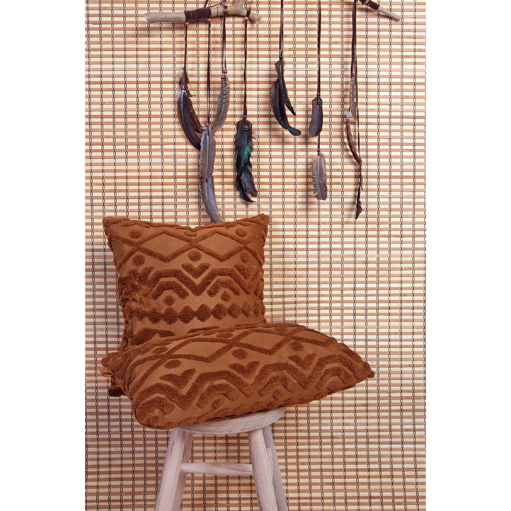 Bohemian Special Design Punch Pattern Rectangular Decorative Throw Pillow Cover Letta Brown