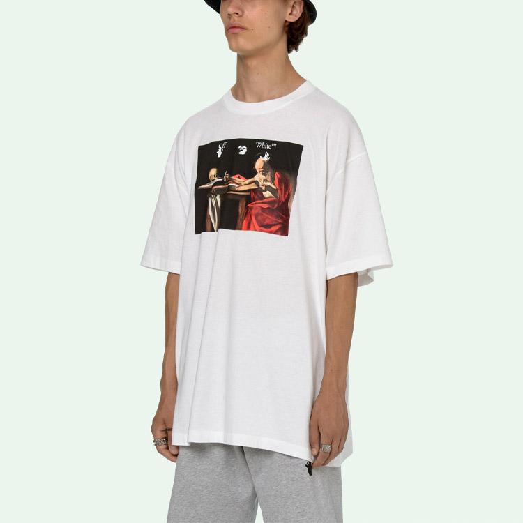 OFF WHITE Caravaggio Футболка оверсайз с коротким рукавом OMAA038R21JER0030125