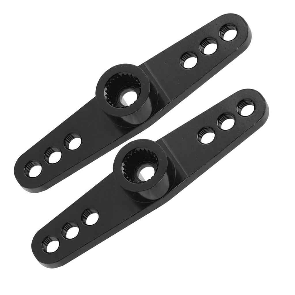2pcs 25T Aluminium Alloy CNC RC Steering Servo Arm Universal Fit for 1 10 RC CarBlack