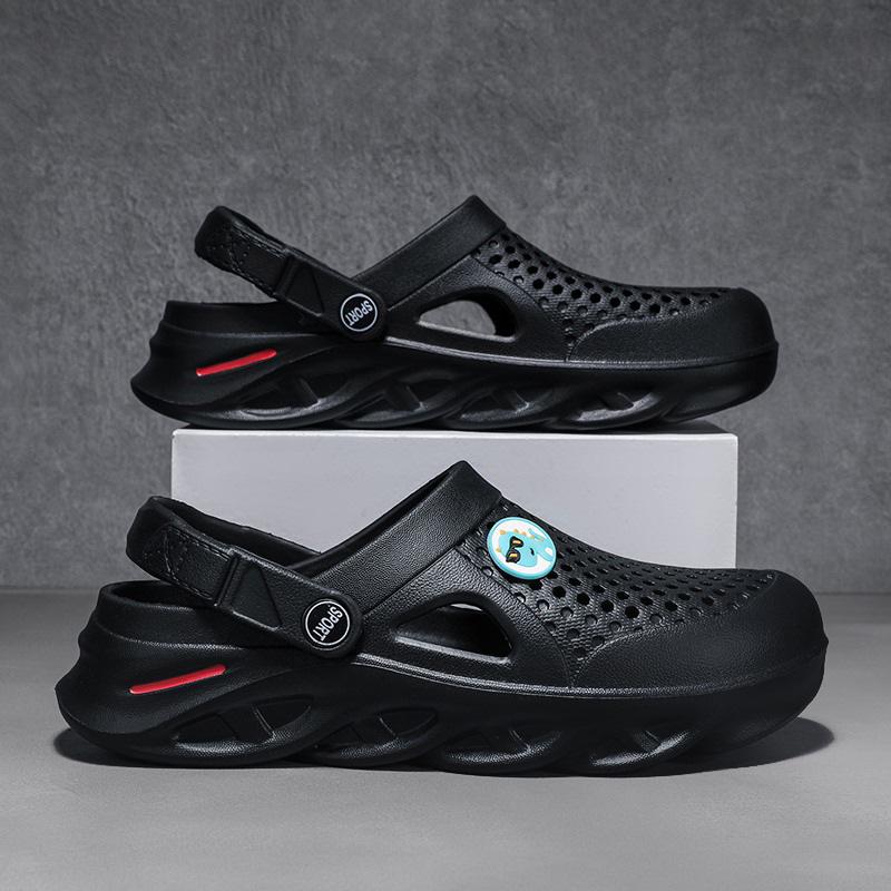 Летние мужские сандалии Blade Clogs Быстросохнущие садовые туфли Пляжные сандалии Тапочки для ванной Мягкие повседневные домашние тапочки Туфли Hole