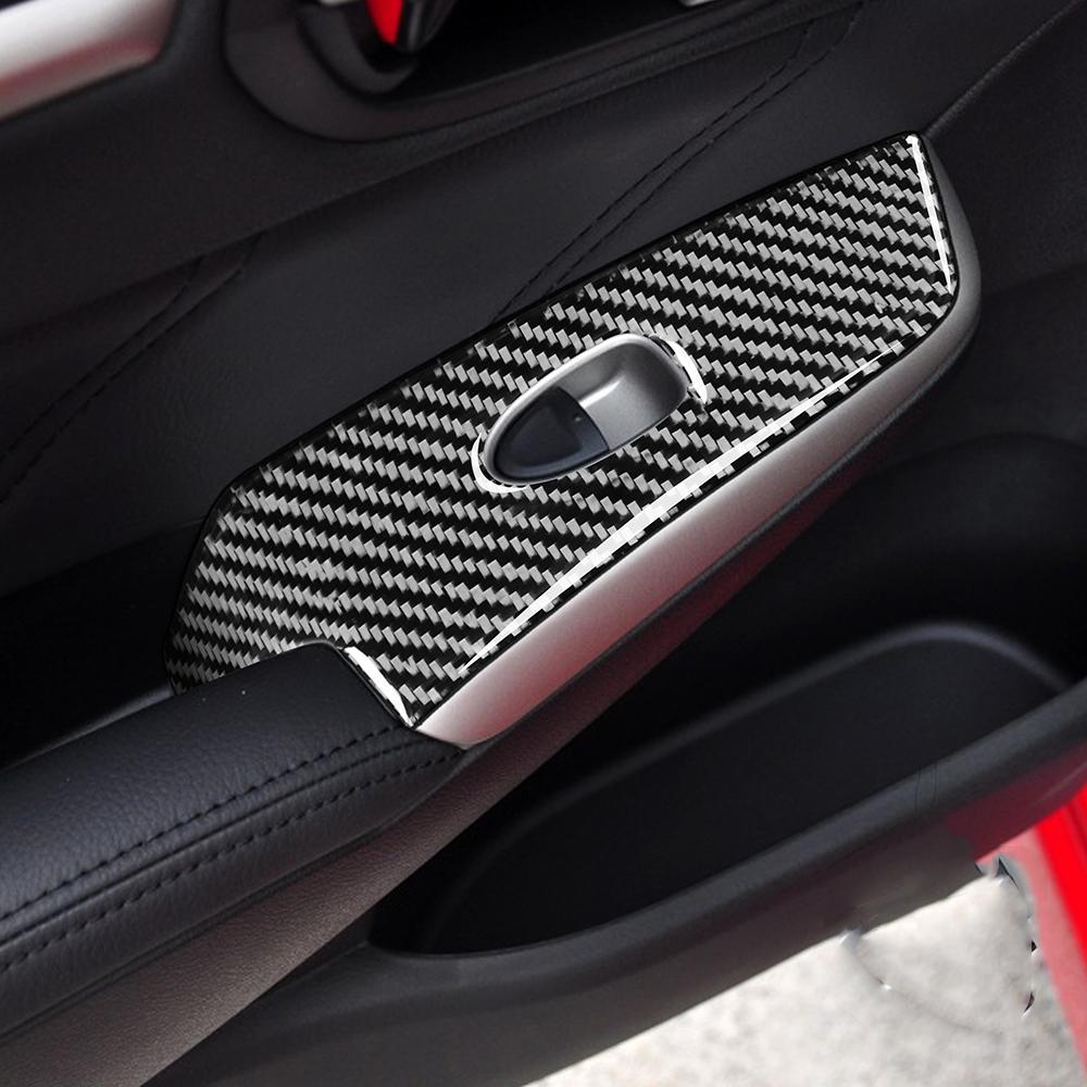 4 шт., накладка на панель переключателя окна из углеродного волокна для Honda Civic 8th 2006 2007 2008 2009 2010 2011 LHD Accesorios Para