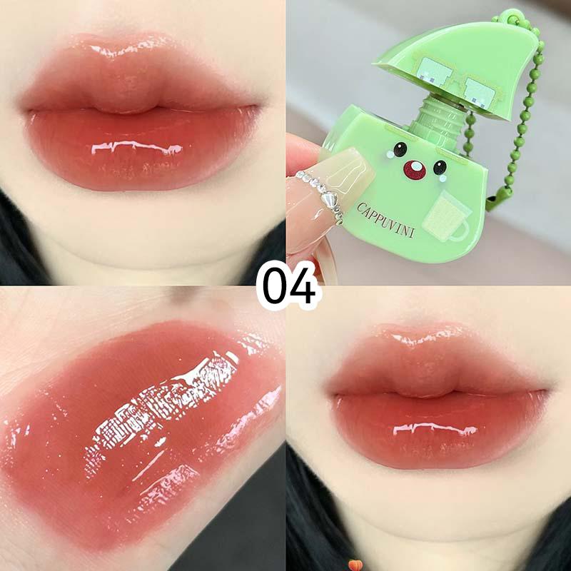 Cappuvini Cute Peach Lip Gloss - Mirror Glass Finish, Hydrating and Brightening,Korean makeup for the perfect look
