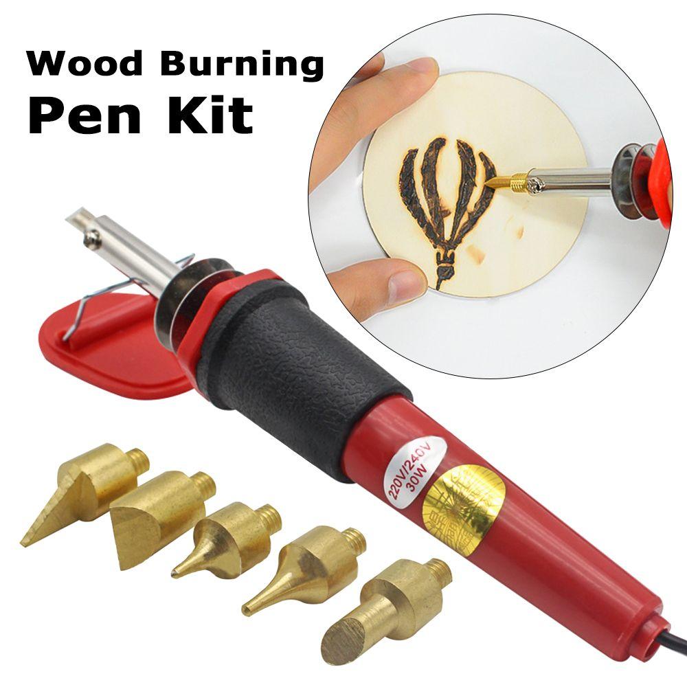 Internal Heat Welding Tips Wood Burning Pen Kit Stencil Pyrography Marking Soldering Iron Head Set
