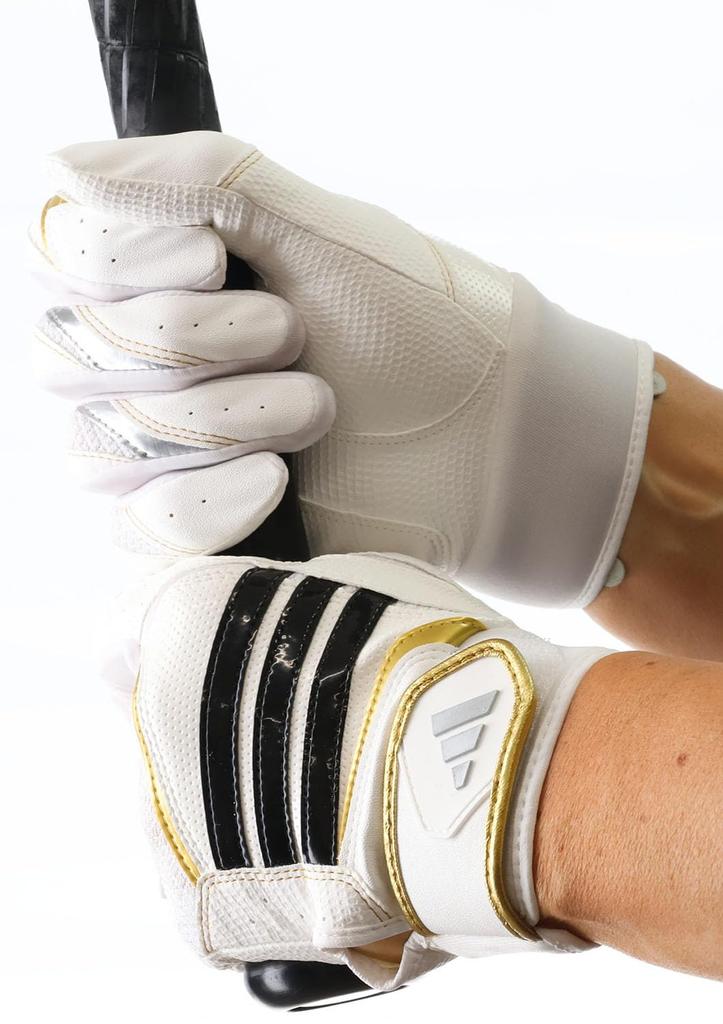 Перчатки для отбивания adidas BASIC Белый x Золотой L LBG405 Бейсбол/Софтбол