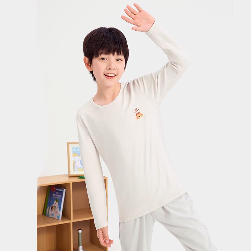 Jiubansui Anti-Static Kids Thermal Fleece-Lined Long-Sleeve T-Shirt