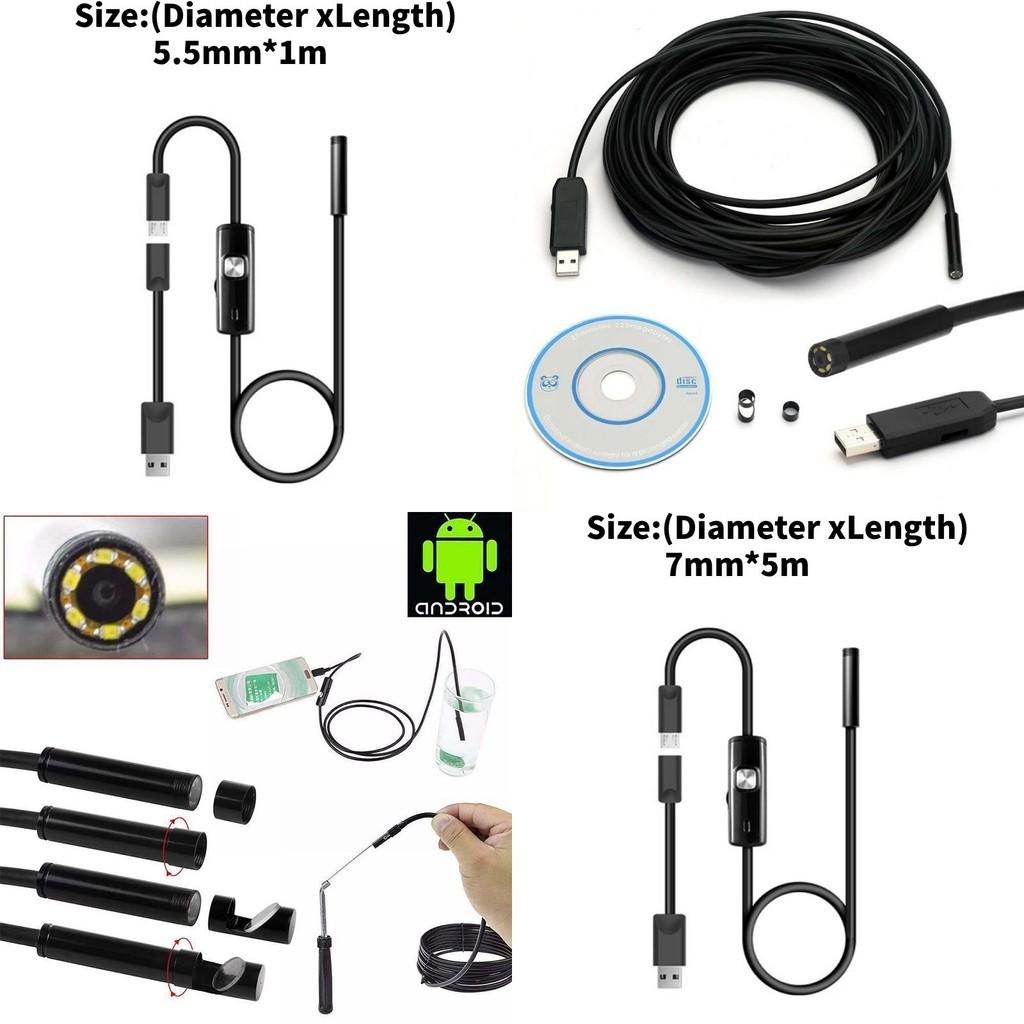 Threeinone Usb Endoscope With Probe For Mobile And Pc Inspection In Plumbing And Automotive