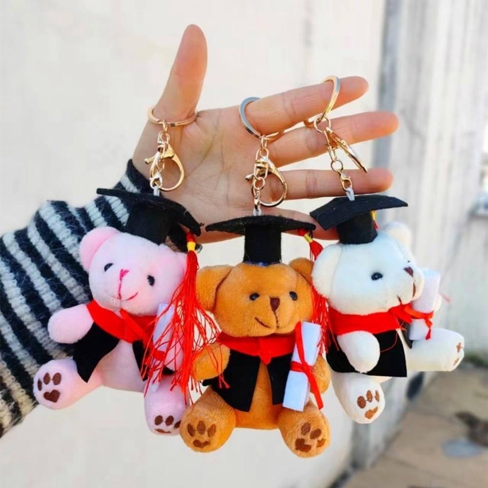 Cute Graduation Bear Plush Toy 12cm Dr Bear Doll Funny Bear Pendant Graduation Gift