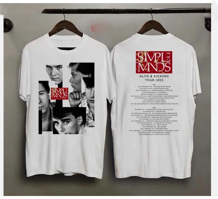 ГОРЯЧИЙ!!! Футболка Simple Minds Merch, тур Alive And Kicking 2025, размеры от S до 5XL